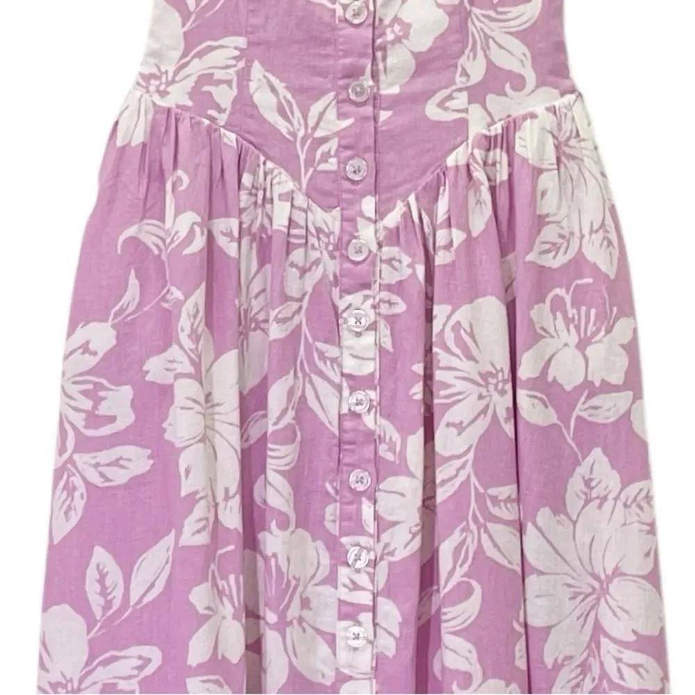 NWT Free People The Perfect Sundress Size XS Pink White Floral Linen Maxi Dress - Picture 6 of 10